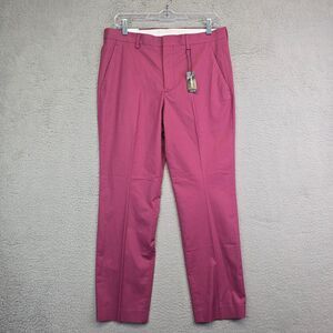 Express Dress Pants Mens 30x30 Plum Slim Straight Flat‎ Front Office 32x27